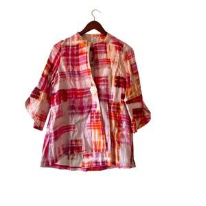 Vintage y2k linen‎ pink one button top size small